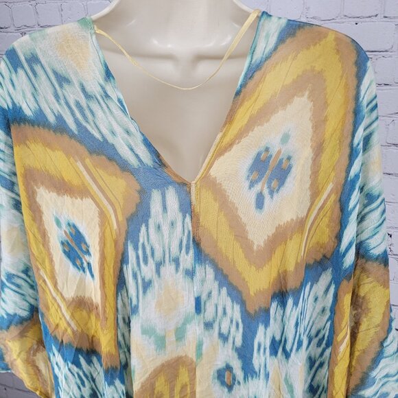 Free People By Bindya Multicolor Lightweight Gauzy Open Duster Cardigan One Size - Picture 9 of 12